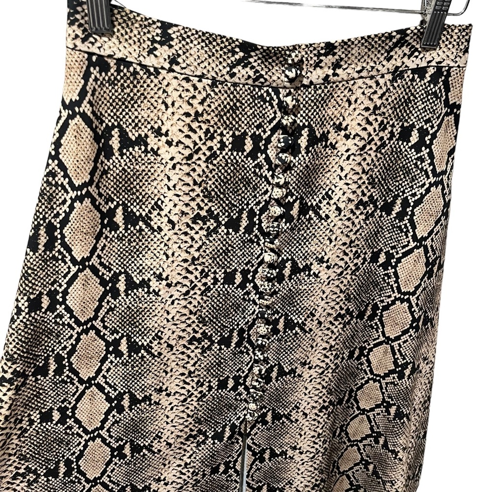 Zara Snake Print Midi Skirt With Buttons And Fron… - image 4